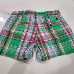 Polo Ralph Lauren Shorts Women's Size 2 Blue Green Red Plaid Summer Bin 3
